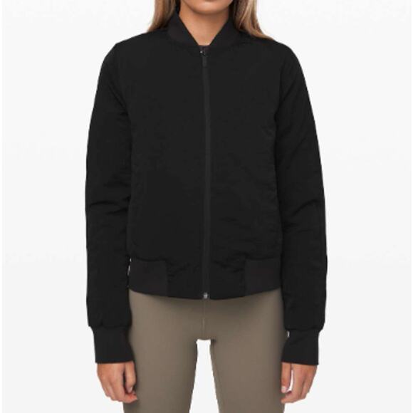 Lululemon Non-Stop Bomber Reversible Jacket Puffer Black 4 Lightweight Glyde - Picture 1 of 13